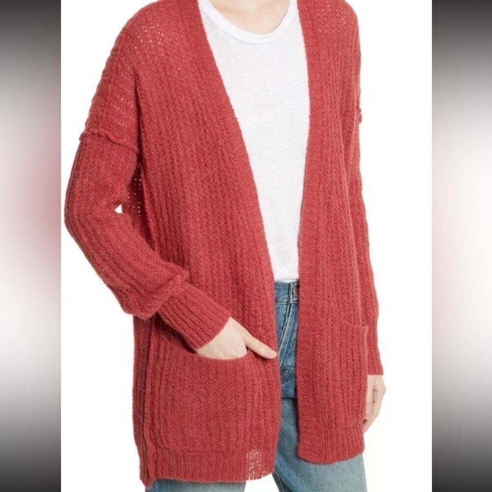 Free People Alpaca Weekend Getaway Cardigan Sweater Size XS Oversized fit
